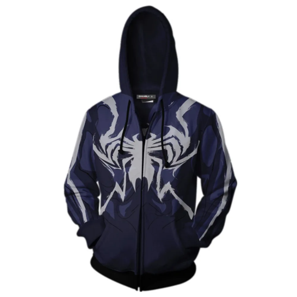 

Venom Hoodie Unisex 3D Print Sweatshirt Spider Man Hooded Hoodie Zipper Up Sweatshirt Jacket