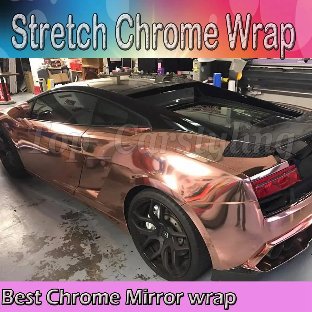 Rose gold Mirror Chrome Electroplate Vinyl car wrapping foil sticker