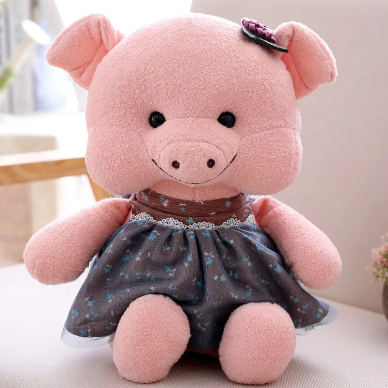 Милый дизайн мягкие животные плюшевая мышь игрушка/кролик/лиса/свинья игрушка пара игрушек мягкие куклы для детей - Цвет: pig girl