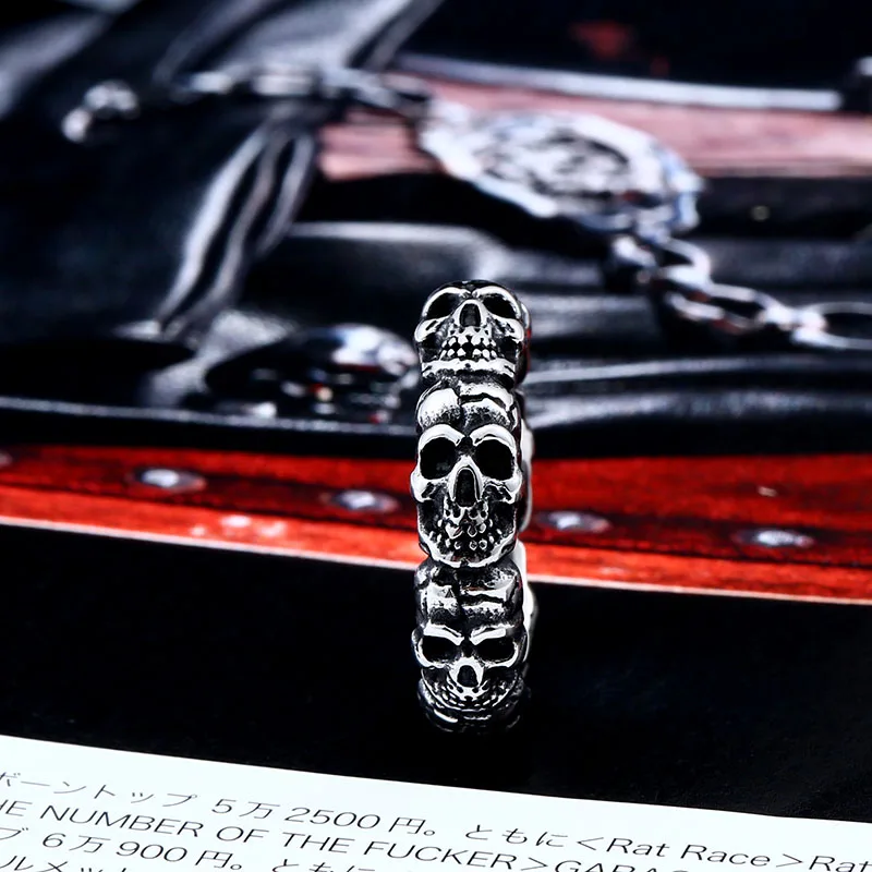 Beier One Piece Sale Unique Thin Skull For Boy And Girl Stainless Steel Lady's Finger Ring BR8-373
