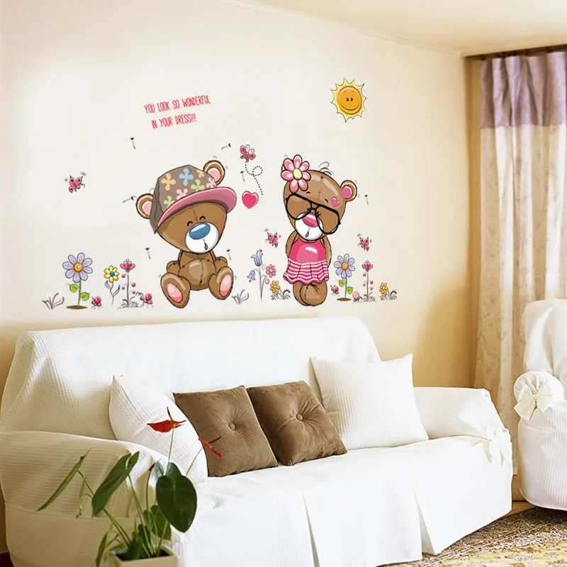cartoon sticker bears wall sticker for kids room home decor nursery