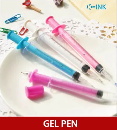 

36pcs/lot Syringe Shape Gel Pen as Gift Toys for Kids Writing