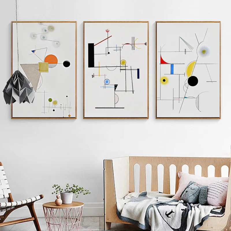 

HAOCHU Modern Abstract Geometry Wassily Kandinsky Canvas Painting Art Poster Wall Pictures For Living Room Home Decor