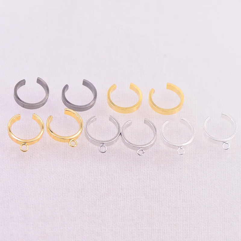 

SEA MEW 20 PCS 12mm 4 Colors Unisex Ear Cuff Wrap Earrings Settings Cartilage Clip Earring Base For Jewelry Making