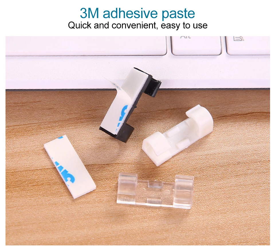 Wire Cable Management Organizer Desktop & Workstation Cord Clips Management Holder Data Telephone Line Cable Winder Sleeve (3)