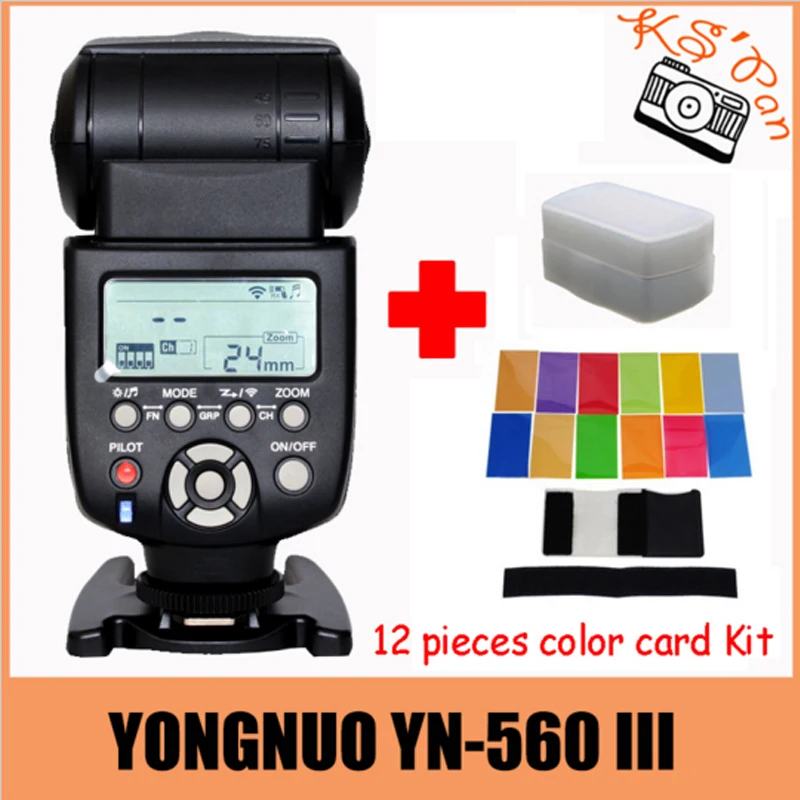 

Yongnuo YN-560III YN-560 iii YN 560 III 2.4GHz Wireless Trigger Speedlite Flash For Canon for Nikon Free Shipping with