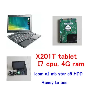 شراء 1 تيرا بايت HDD أحدث البرامج مع X201T اللوحي I7 و 4g تشخيص محمول لسيارات Bmw Icom A2 B C و Mb ستار Sd ربط C4 C5 البرمجيات 2in1
