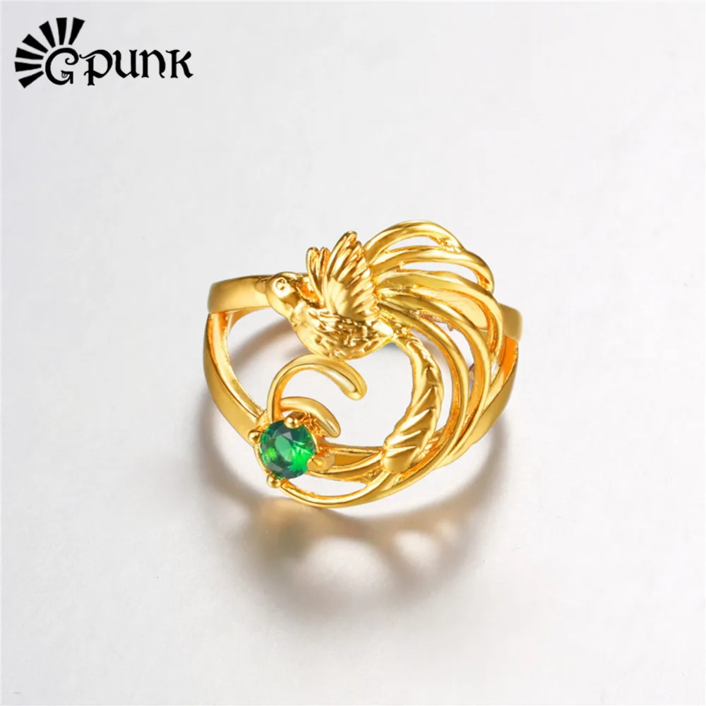 

Women PNG Jewelry Phoneix Bird of Paradise Ring Gold Color Papua New Guinea jewelry R34G