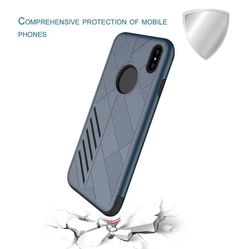 

2pcs Cell Phone Protection Case Drop Resistance Skid Resistance Cover For iPhone X