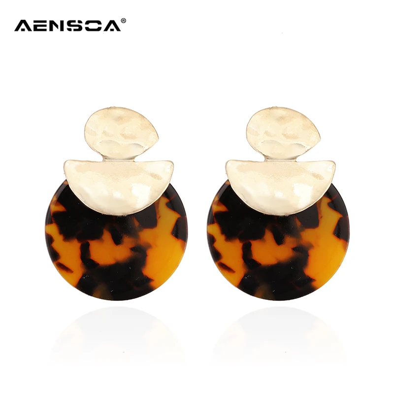 AENSOA дизайн леопардовые серьги коричневые черепаховые Модные леопардовые серьги для женщин девушек