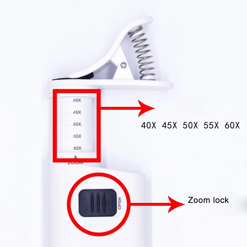FGHGF 80 раз-120 раз Регулируемый мобильный телефон универсальный зажим мини зум микроскоп текстильная печать Лупа