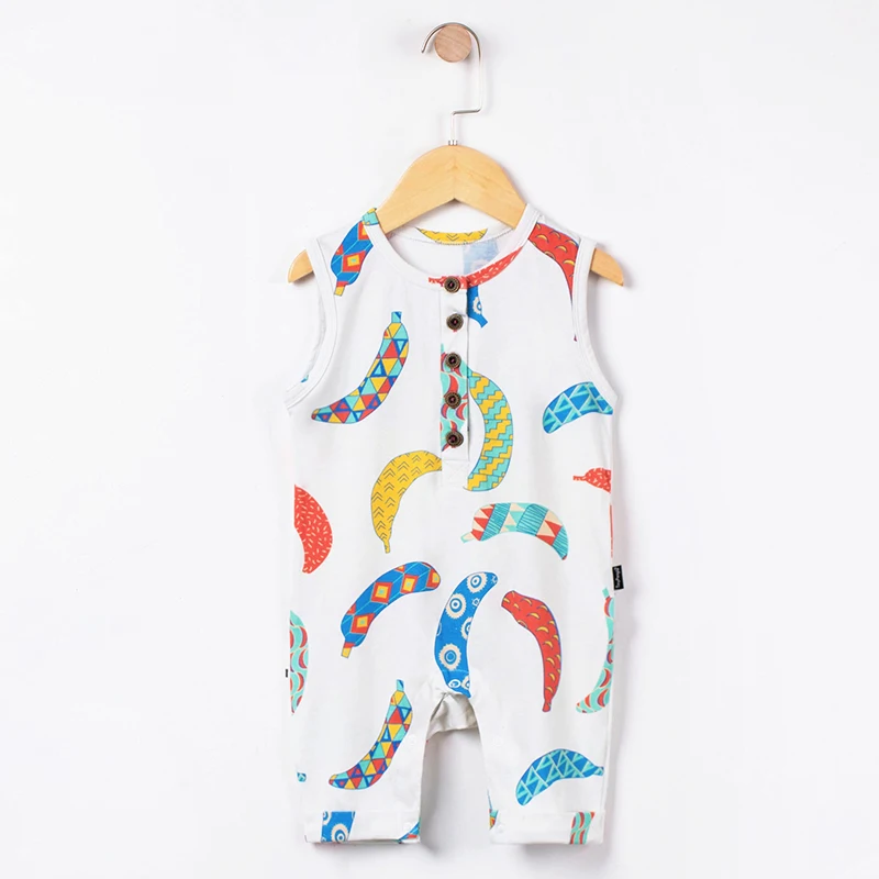 

newborn baby romper summer boys baby clothing cartoon cotton vest sleeveless jumpsuit toddler girls clothes infant 9-24M rompers