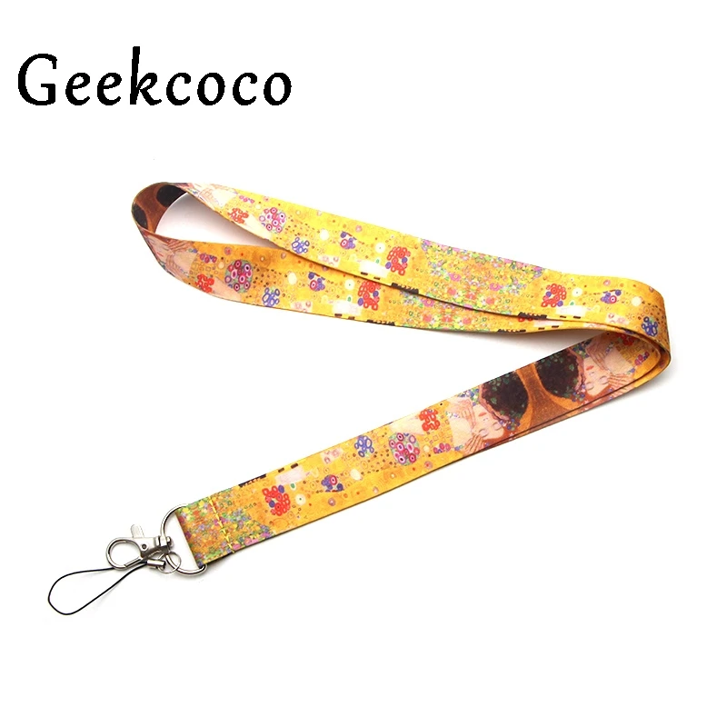 

Gustav Klimt painting keychain Accessories Safety Breakaway Mobile Phone ID Badge Holder keys Straps Neck lanyard Camera J0278