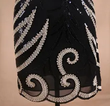 BLINGSTORY New Summer Beaded Embroidery Sequin Gauze Summer casual Black Dress vestidos feminina Dropshipping KR3078-5