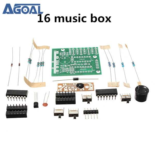 Free Shipping DIY kit 16 Music Box 16 Sound Box Kit Electronic DIY Suite musical box parts kit
