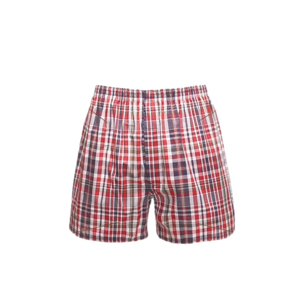 

Hot Sale 3 Color Grid Style Woven Men's Boxer Beach Shorts Pants
