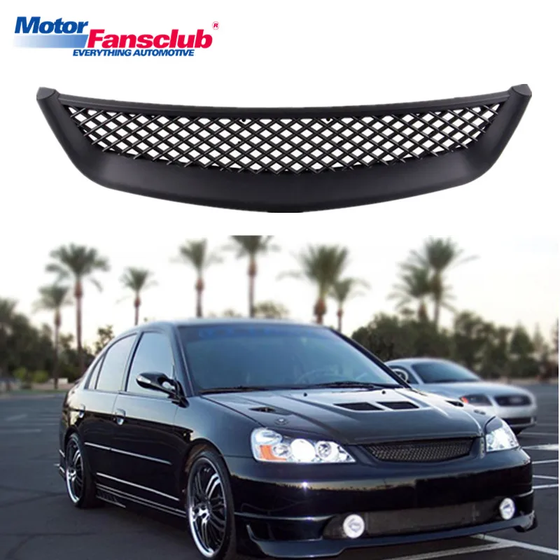 

Car Racing Grille For Honda Civic 2001 2002 2003 Radiator Mesh Honeycomb Auto Front Hood Bumper Intake Grill Modify ABS Material