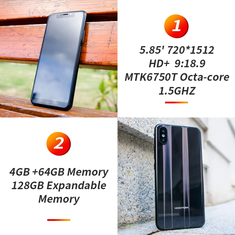 Оригинальный HOMTOM H10 18:9 5 85 &quotMTK6750T 1 GHz Octa Core мобильный телефон 4 Гб Оперативная
