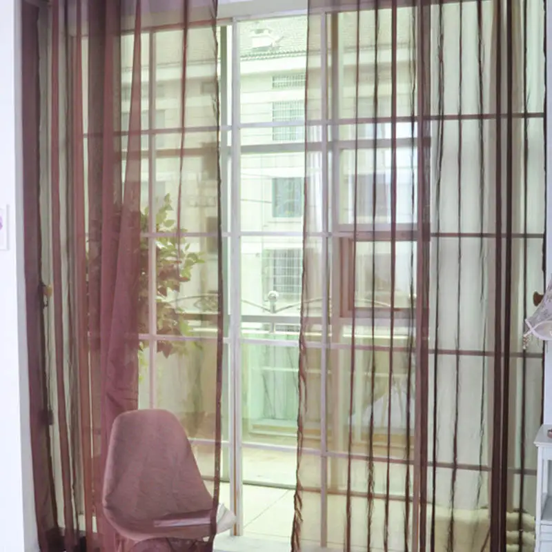 

Solid Color Tulle Curtains Modern Curtains Transparent Fabric Curtains Window Drapes Sheer for the Bedroom Living Kitchen D4