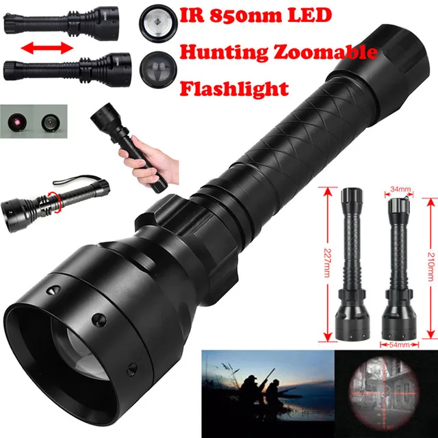 Special Offers Flashlight 10W IR 850nm T50 LED 2*18650 Long Range Infrared Hunting Light Night Vision Torch Shockproof Waterproof Bicycle Light