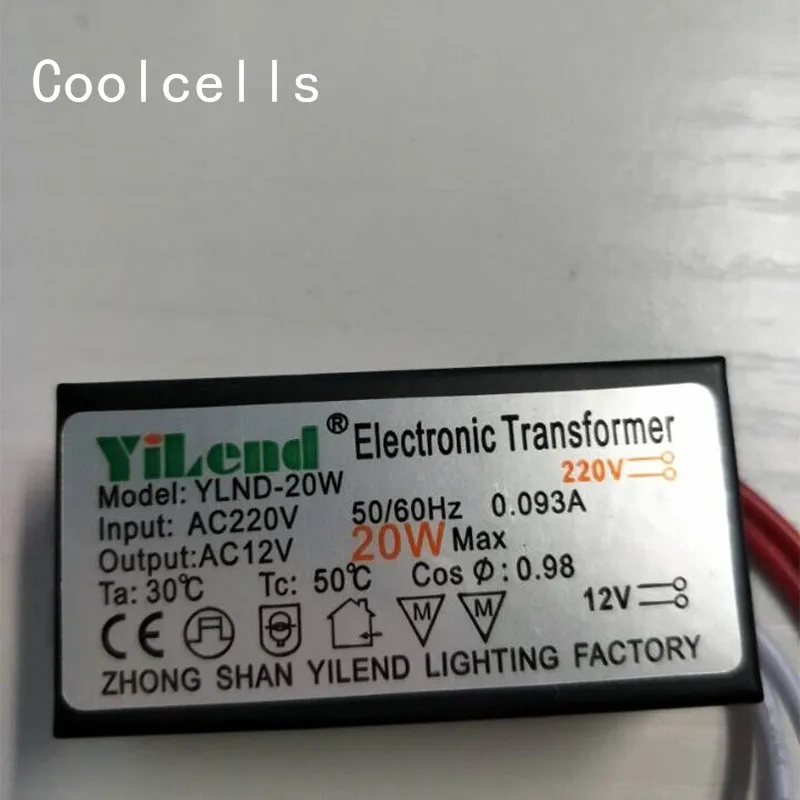 

1 piece AC 220V to 12V Electronic Transformer 20W LED driver Power Supply for MR11 MR16 G4 Lamp bulbs