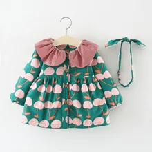 ZJHT/весеннее милое платье с длинными рукавами для девочек Одежда для маленьких детей Хлопковые Платья для дня рождения костюм для малышей MY043