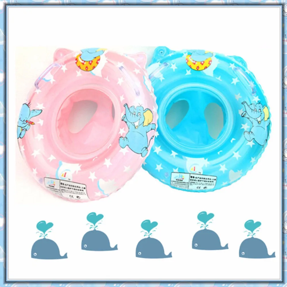 2Colors Baby Swim Float Ring Cartoon Elephant Inflatable Safety Seat Circle Toddler Floating Ring Children Swimming Accessories