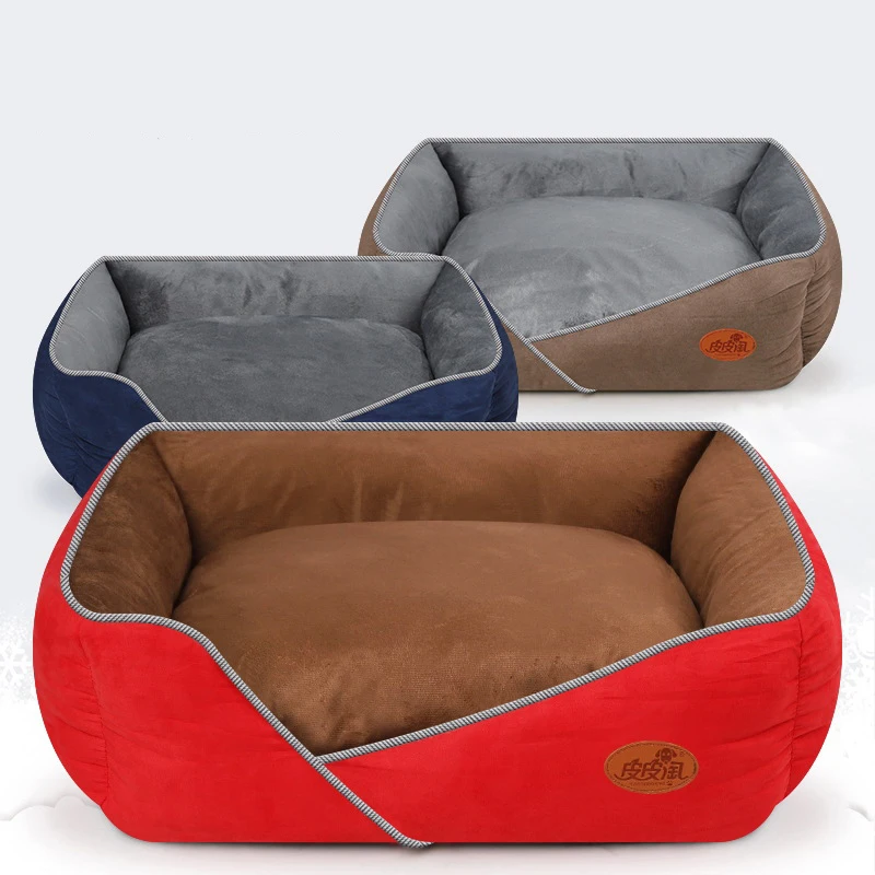 Best @HE Pet Sofa Dog Bed Winter Warm Sleeping Dog Beds For Small Medium Large Dogs Cats Soft Suede Cotton Cat Bed House