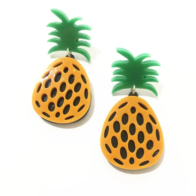 

Dong mu Jewelry New Acrylic Pineapple Earrings Girls Fashion Exaggeration Party Singles Hip Hop Style