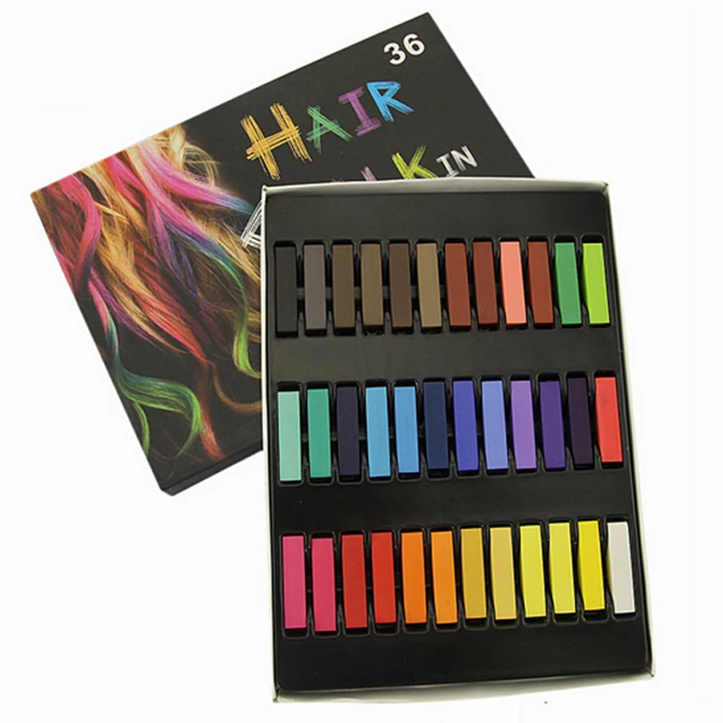 2018 Hot Sale 36 Color Hair Chalk Set Soft Crayons Mungyo Chalk Pastels Easy Temporary Hair Chalk Dye Chalk Pastel Drawings