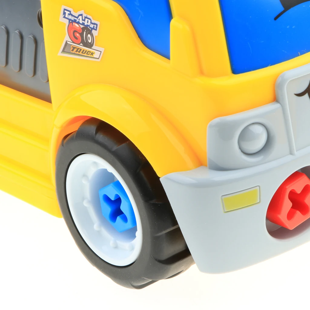 Take Apart Constructions Vehicles Toys - Assemble RC remote control Engineering Truck w/ Electric Drill Tool Kit Screwing Block