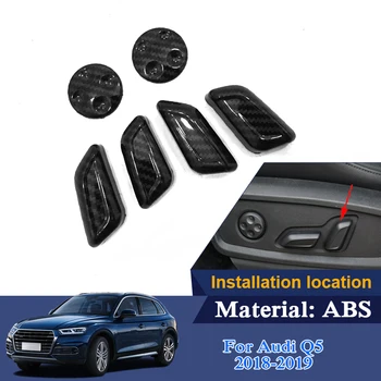 

Car Styling ABS 6pcs/set Car Seat adjustment decoration cover Sequins For Audi Q5 Q5L 2018 2019 Internal Accessories Sequins