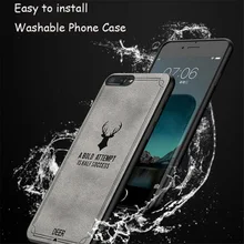 

Case For iPhone 6 7 8 10 Plus Fashion elk Pattern silicon TPU case Ultra Thin Cloth Texture Case For iPhone X XS Max XR 6s 7 8