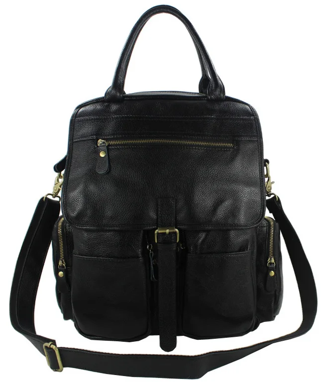 

2016 Fashion women Genuine Leather Messenger bag women shoulder bag leather Handbag large Lady sling bag black