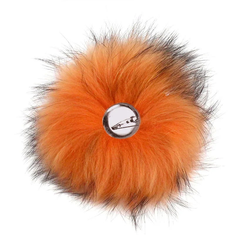 Colorful Color Raccoon Fur Pompoms Needle Fur Pompon For Knitted Hat Cap Beanies Scarves Bags Shoes Real Fur Pom Poms With Pin - Цвет: H