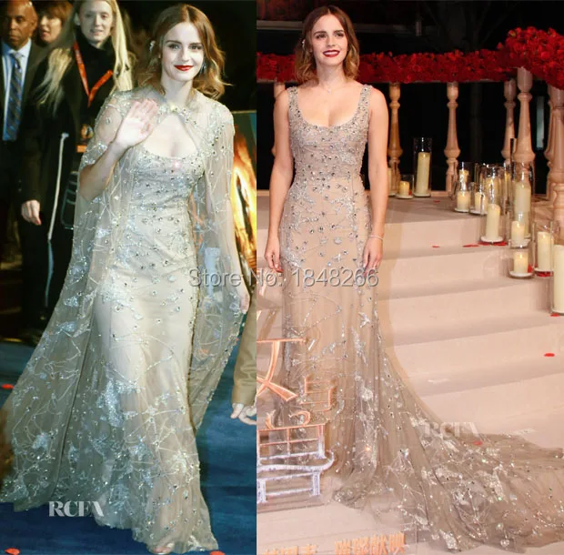Эмма Уотсон ph17165 Elie Saab Couture платье лонго блестки бусы камни вечерние платья