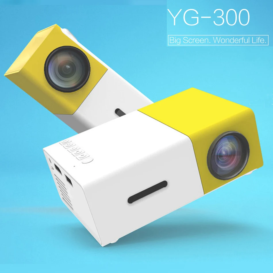 Yg300 Yellow Mini Lcd Projector 400600 Lumens 320 X 240 Pixels Hd