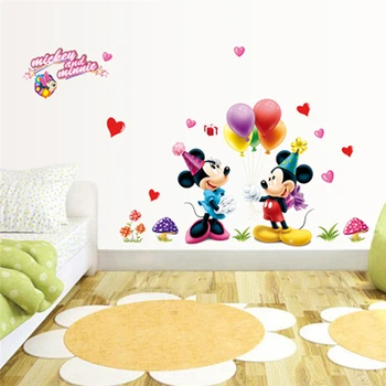 

Cartoon Mickey Minnie Mouse Wall Stickers For Kids Room Kindergarten Home Decoration Diy Animals Mural Art