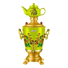 Самовар электрический Элис ЭЛ-4023(Объем 4 л, мощность 2200 Вт, нержавеющая сталь, поддержание температуры, керамический заварочный чайник