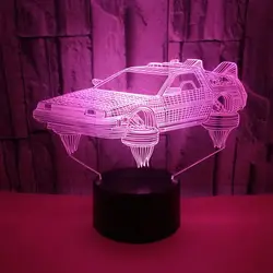Автомобиль форма маленький ночник Новинка Светодиодный 3D Визуальный ночник 7 цветов сменная настольная лампа сенсорный переключатель USB