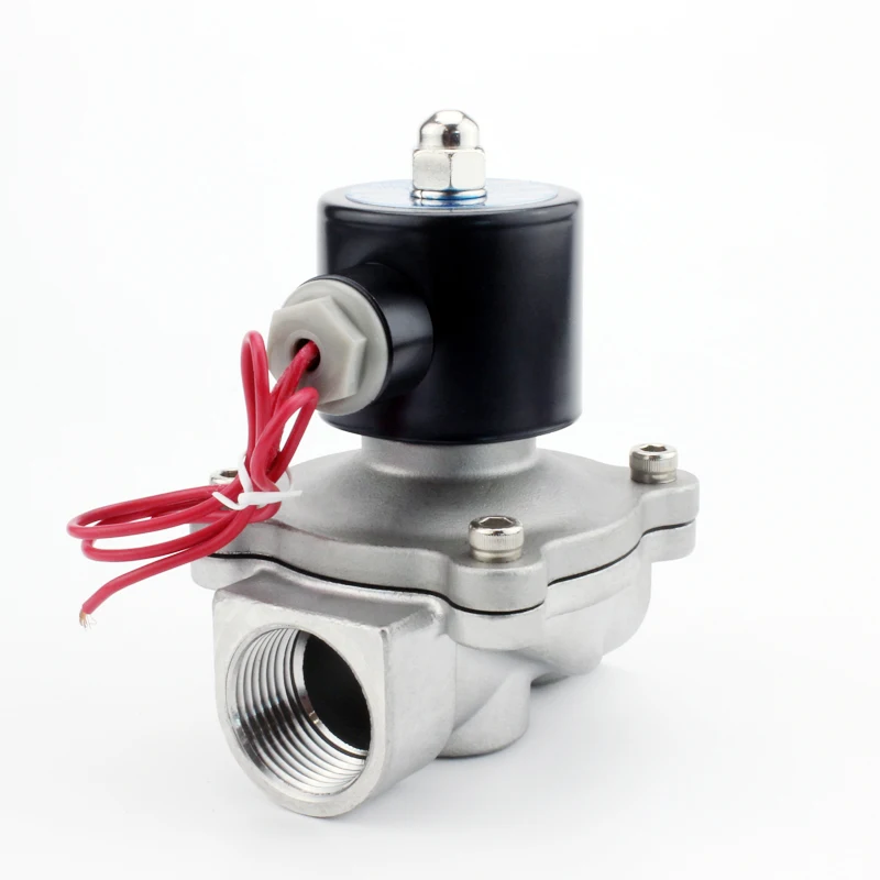 1-1/" DN35 BSP нормально закрытый AC220V Соленоидный клапан из нержавеющей стали Воздух Вода Масло