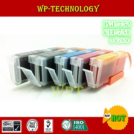 

15PK compatible ink cartridge suit for PGI750 CLI751 suit for Canon MG5470 MG6370 MG6470 MG7170 Ip7270 etc 5 Color