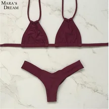 Mara мечта летние пикантные однотонная одежда для женщин комплект бикини бразильские многоцветные купальные костюмы Victoria бандажный купальник