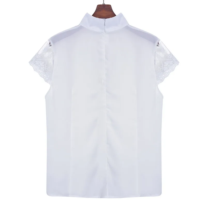 Laamei кружево блузки для малышек для женщин 2019 выдалбливают пикантные Топы корректирующие Femme однотонная Повседневная обувь Офисные рубашк