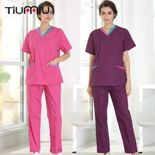 Высококачественная медицинская форма для докторов медработников наборы скрабов с короткими рукавами для больниц, рабочая одежда, топы и штаны