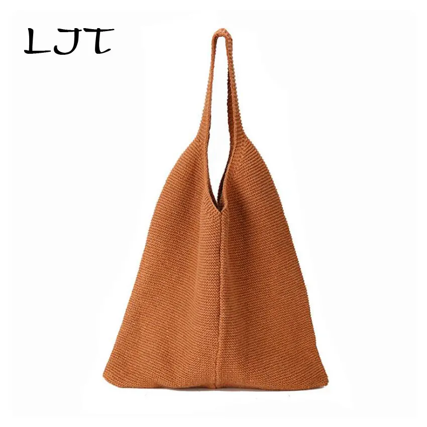 LJT Winter New Knit Shoulder Bags for Women 2018 Retro Yarn Knitting Ladies Handbag Hot Sale Female Casual Bucket Bag for Girls LJT Winter New Knit Shoulder Bags for Women 2018 Retro Yarn Knitting Ladies Handbag Hot Sale Female Casual Bucket Bag for Girls