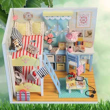 DIY кукольный домик 3D Деревянный мини кукольный домик жизнь как ручной работы миниатюрные кукольные домики комплект игрушки для детей девочек рождественские подарки