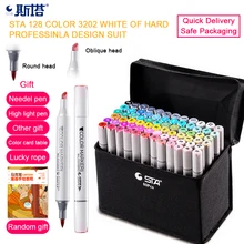 STA 30/40/60/80/128 маркеры кисти, спиртовые чернила профессионального качества, двойной наконечник скошенный и мягкая кисть, идеальные маркеры для дизайна и рисования манги, аниме, скетчей