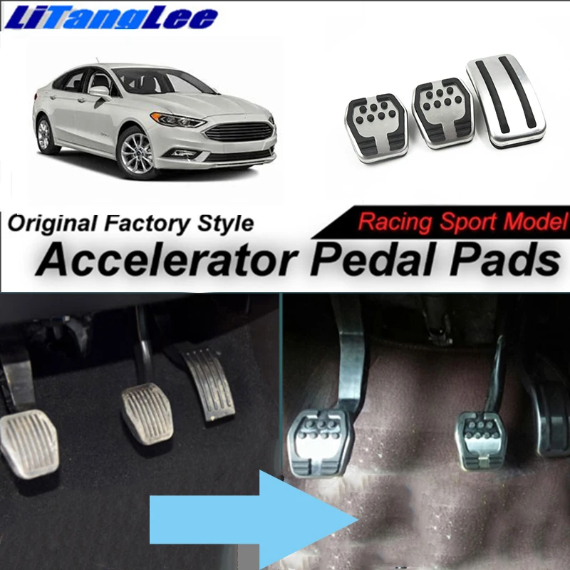 

LitangLee Car Accelerator Pedal Pad Cover Foot Throttle Pedal Cover Sport Racing Model For Ford Fusion Hybrid MK1 2006~2012 MT