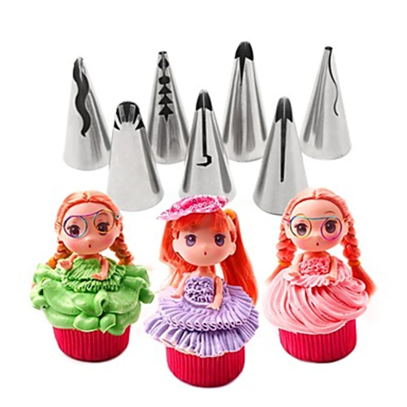 VOGVIGO 7pcs/lot Flower Animal 3DCartoon Icing Piping Nozzles Pastry Nozzles Stainless Steel Pastry Nozzles Tips Cake Decoration